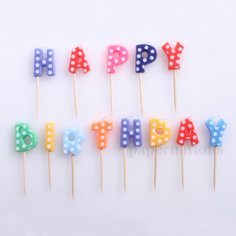 Happy Birthday Candle - Polka